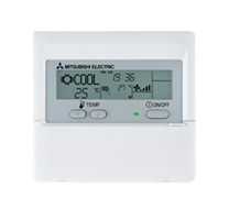 Mitsubishi electric wall mounted air-conditioning controller.